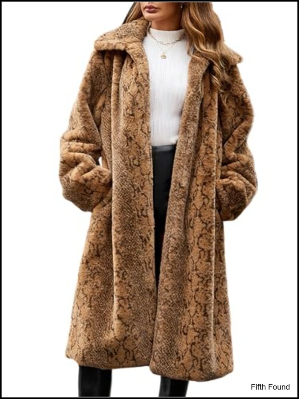 Faux Fur Leopard Print Coat Baggy Loose Warm Winter Thicken Fleece Trench